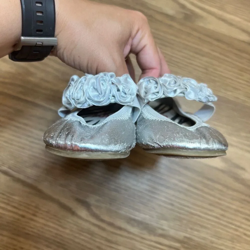 Michael Kors Baby Lux Shoes Ballet Flats Lil Rosie Silver‎ Size 7